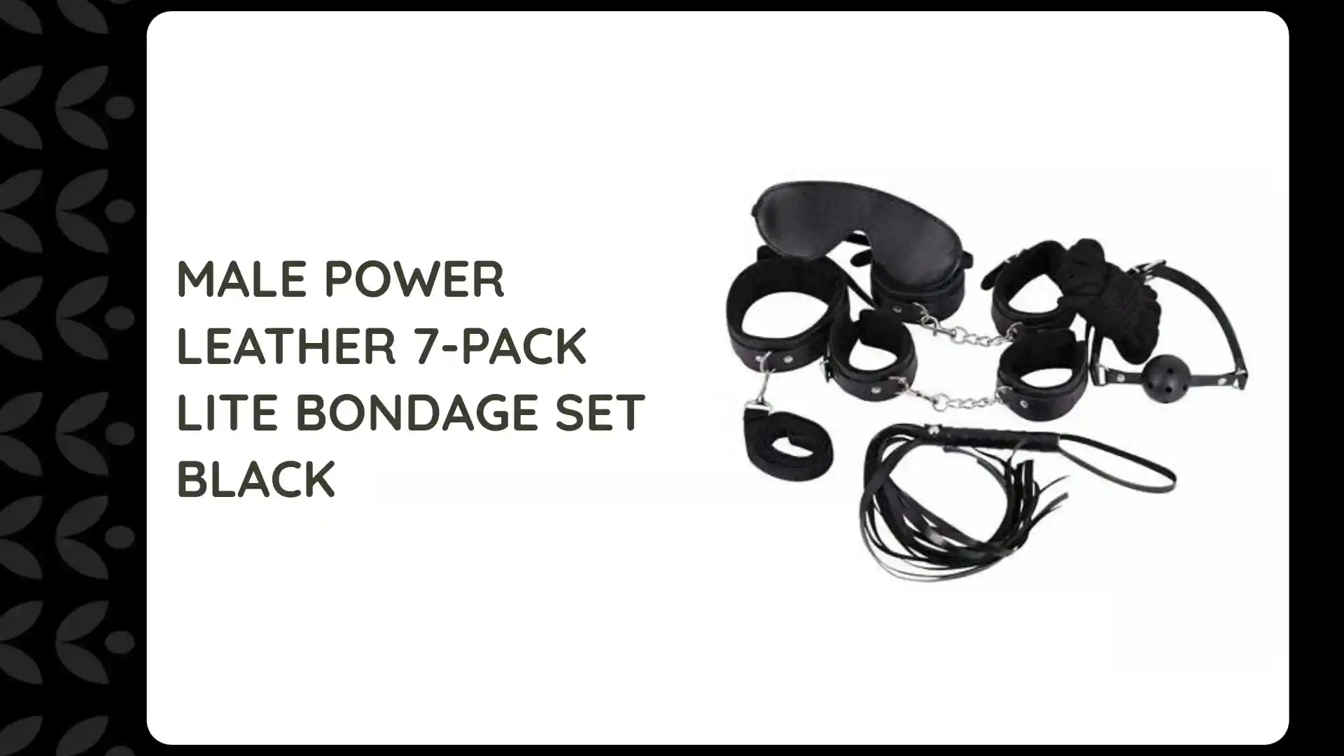 Male Power Leather 7-Pack Lite Bondage Set Black by@Outfy