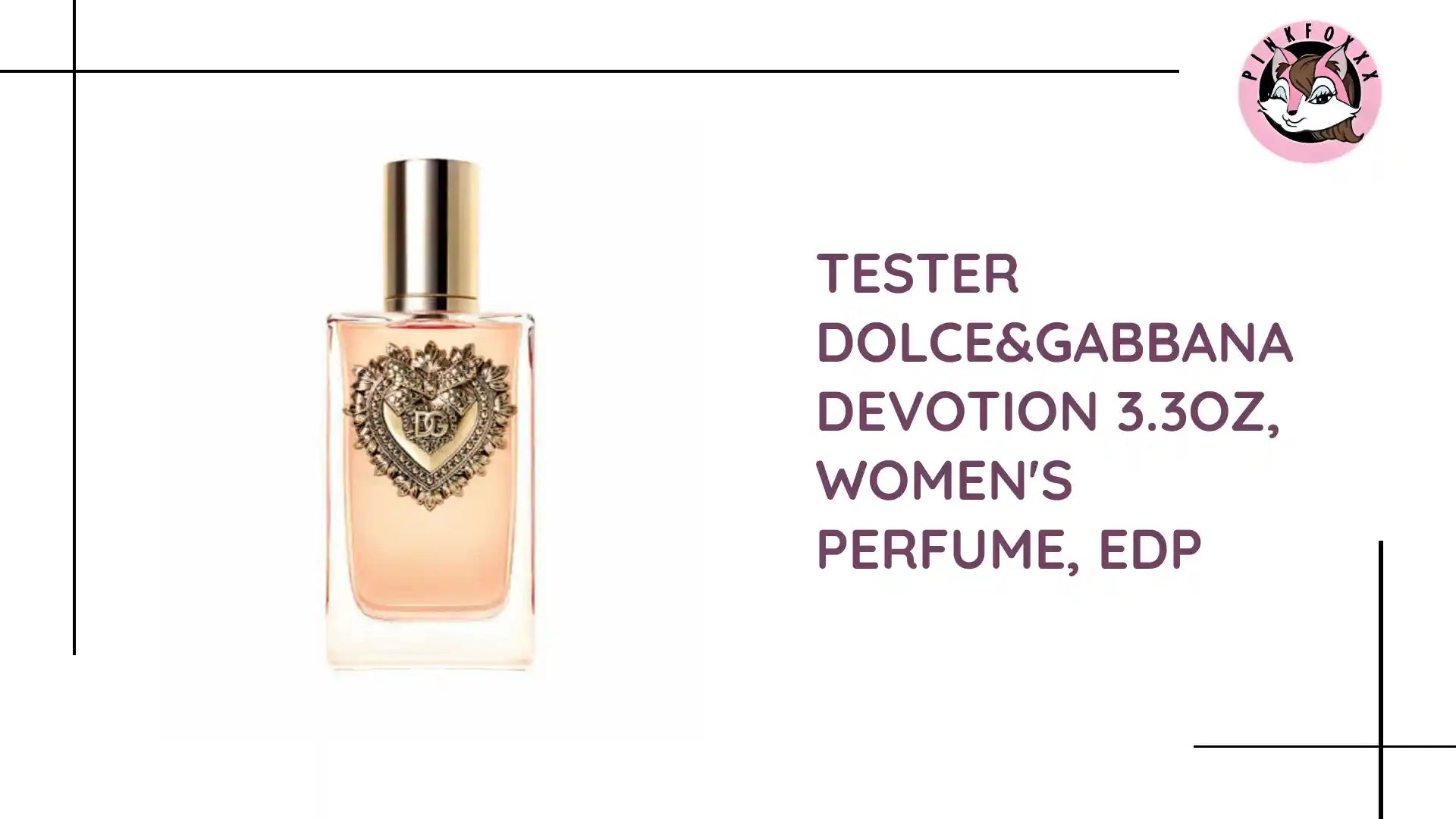 TESTER DOLCE&amp;GABBANA DEVOTION 3.3OZ, WOMEN&#039;S PERFUME, EDP by@Outfy