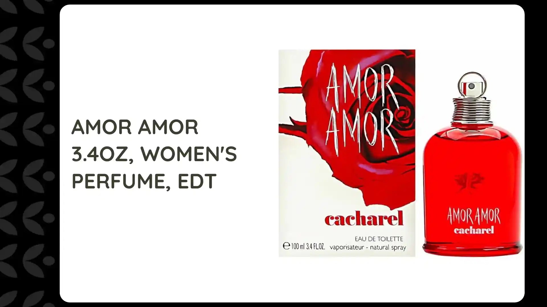 AMOR AMOR 3.4OZ, WOMEN&#039;S PERFUME, EDT by@Outfy