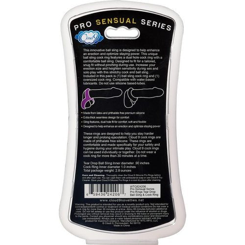 PRO SENSUAL SILICONE TEAR DROP RING & DONUT SLING 2 PACK - WTC624206