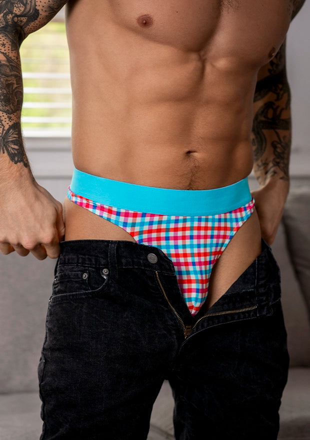 So Comfy Gingham Thong