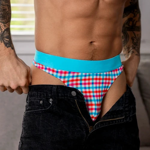 So Comfy Gingham Thong