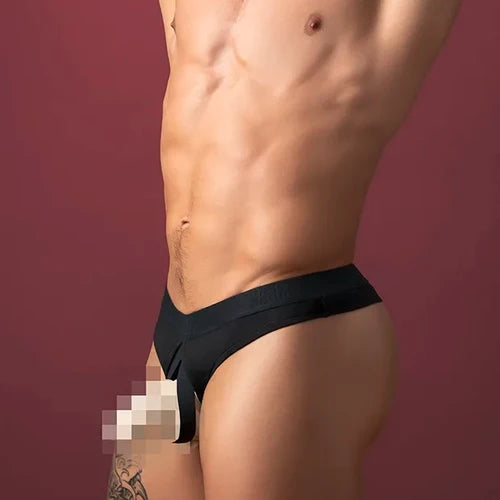 Open Ended Thong Open Front Elastic Cock Ring