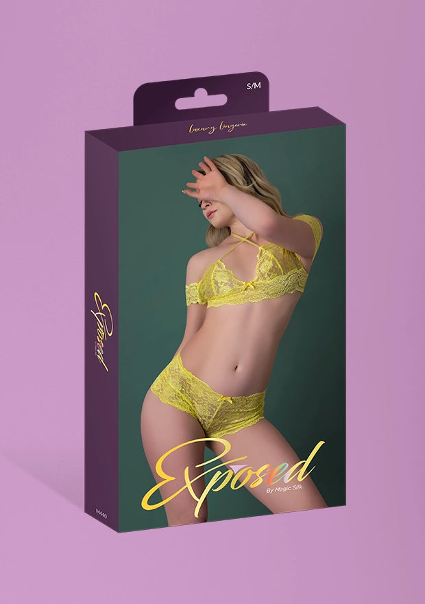 Daffodil Dreams Halter Top With Bardot Sleeve & Boy Short Set
