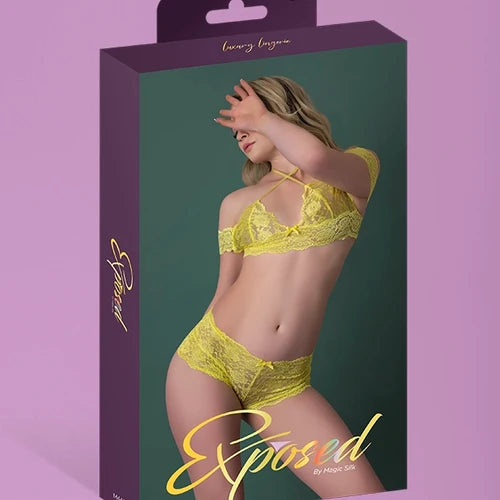 Daffodil Dreams Halter Top With Bardot Sleeve & Boy Short Set