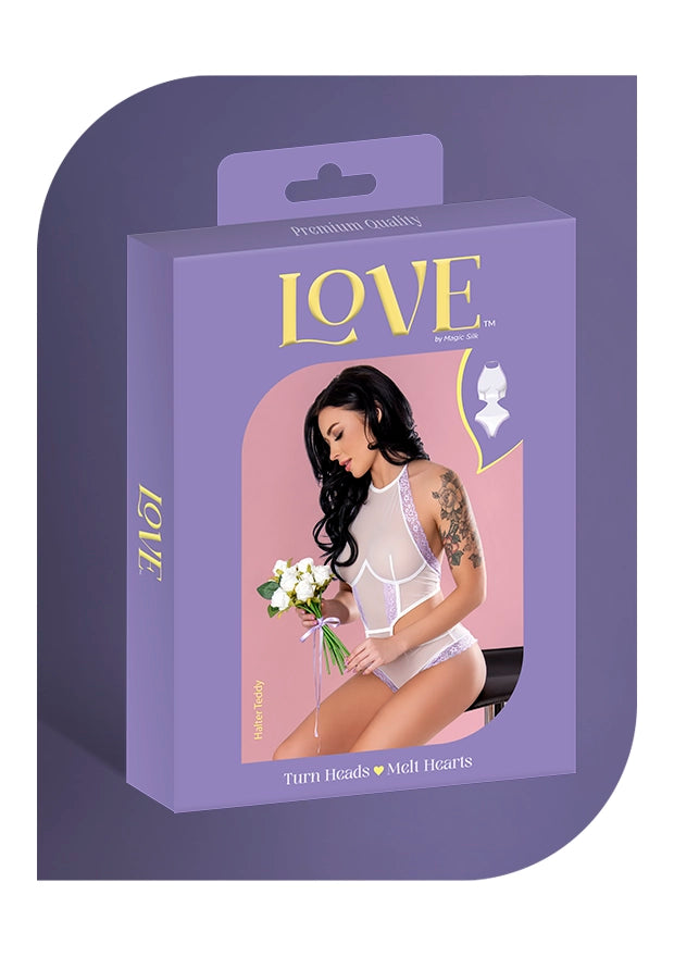 Love Sheer Mesh Halter Teddy