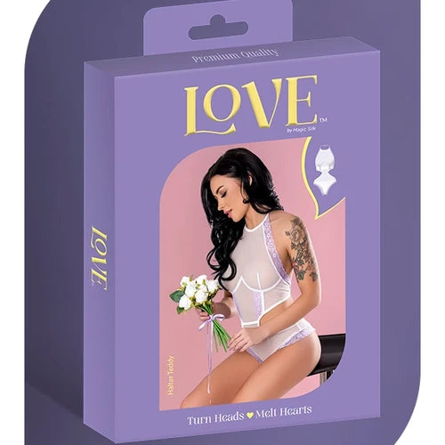 Love Sheer Mesh Halter Teddy