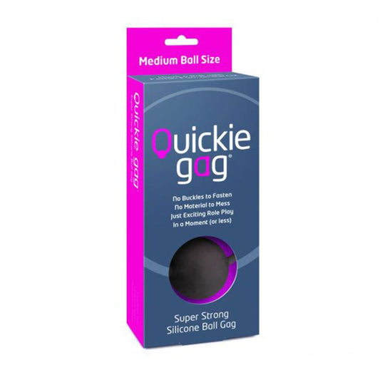 Quickie Gag Medium Ball - Black - USQGBALMB