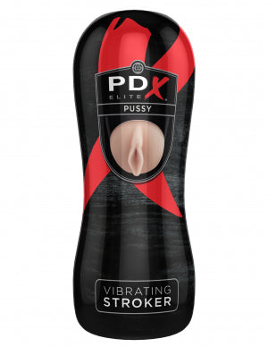 PDX ELITE VIBRATING PUSSY STROKER - PDRD521