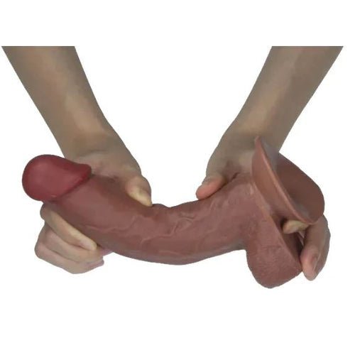REAL SKIN 7.5 DUAL LAYER DILDO LIGHT BROWN " - VBGL0640