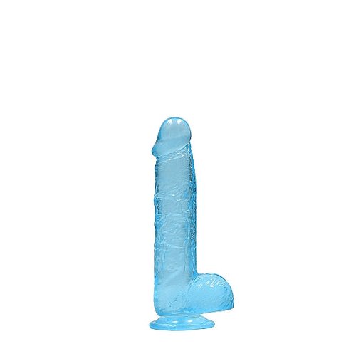 REALROCK 6IN REALISTIC DILDO W/ BALLS CLEAR BLUE - SHTREA090BLU
