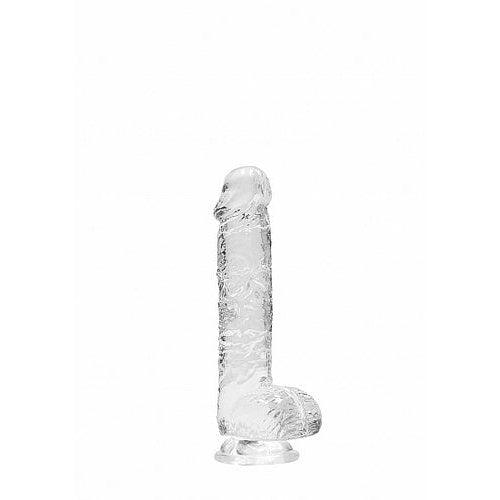 REALROCK 6IN REALISTIC DILDO W/ BALLS CRYSTAL CLEAR - SHTREA090TRA