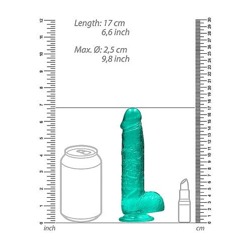 REALROCK 6IN REALISTIC DILDO W/ BALLS TURQUOISE - SHTREA090TUR
