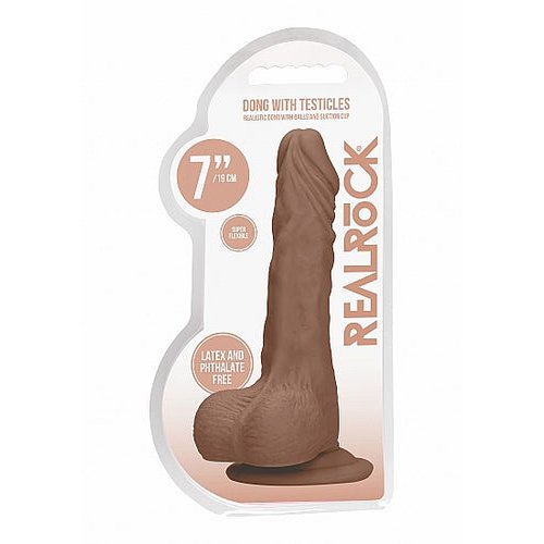 REALROCK 7IN DONG TAN W/ TESTICLES - SHTREA094TAN