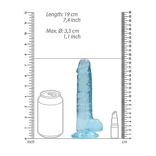 REALROCK 7IN REALISTIC DILDO W/ BALLS BLUE - SHTREA091BLU