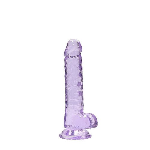 REALROCK 7IN REALISTIC DILDO W/ BALLS CLEAR PURPLE - SHTREA091PUR