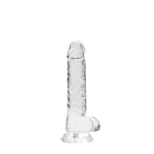 REALROCK 7IN REALISTIC DILDO W/ BALLS CRYSTAL CLEAR - SHTREA091TRA