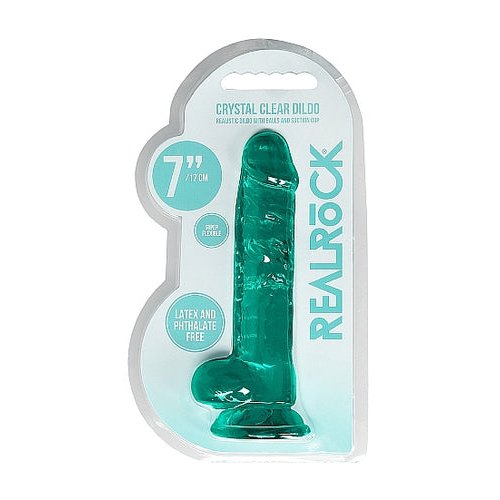REALROCK 7IN REALISTIC DILDO W/ BALLS TURQUOISE - SHTREA091TUR