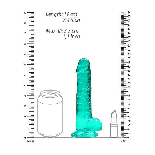 REALROCK 7IN REALISTIC DILDO W/ BALLS TURQUOISE - SHTREA091TUR