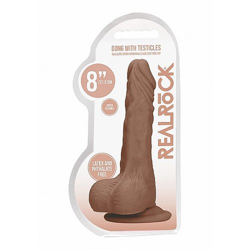 REALROCK 8IN DONG TAN W/ TESTICLES - SHTREA095TAN
