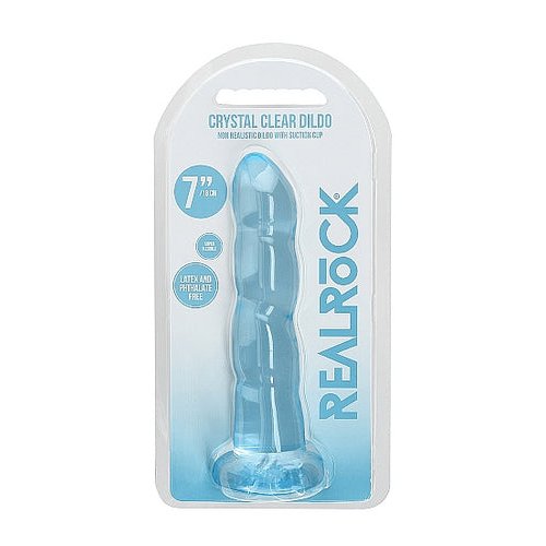 REALROCK NON REALISTIC DILDO W SUCTION CUP 7IN BLUE - SHTREA110BLU