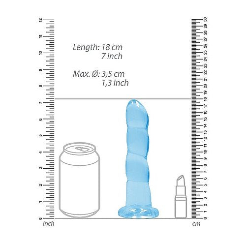 REALROCK NON REALISTIC DILDO W SUCTION CUP 7IN BLUE - SHTREA110BLU