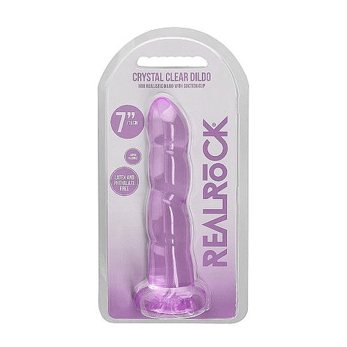 REALROCK NON REALISTIC DILDO W SUCTION CUP 7IN PURPLE - SHTREA110PUR