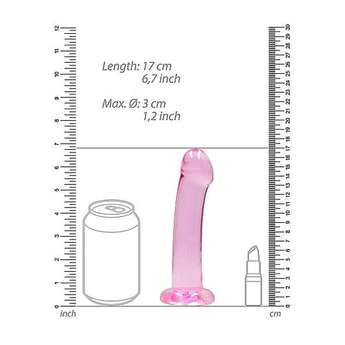 REALROCK NON REALISTIC DILDO W SUCTION CUP 6.7IN PINK - SHTREA111PNK