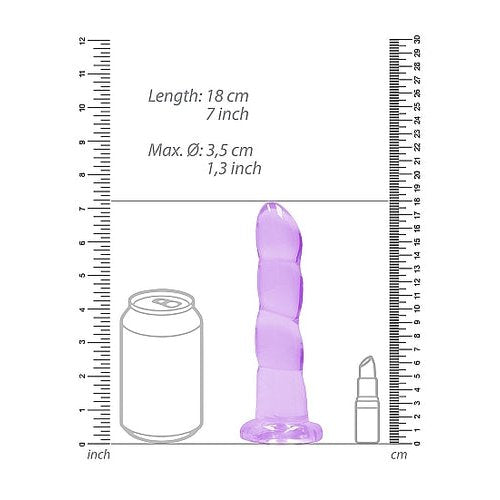 REALROCK NON REALISTIC DILDO W SUCTION CUP 7IN PURPLE - SHTREA110PUR
