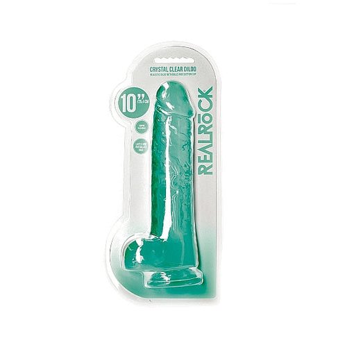 REALROCK REALISTIC DILDO W/ BALLS 10IN TURQUOISE - SHTREA130TUR