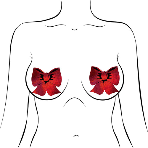 PASTEASE HOLOGRAPHIC RED BOWS - PASBOWHOLRDBK