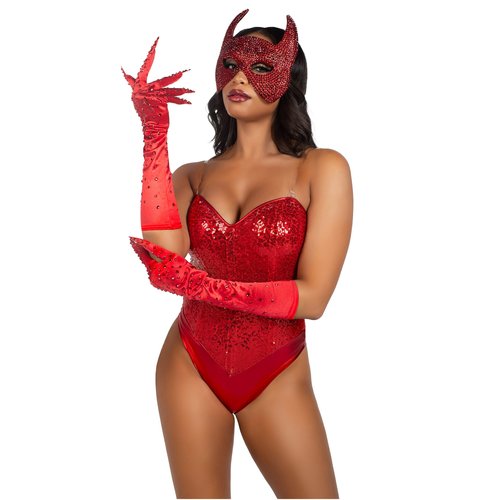 Rhinestone Devil Mask - A2893     00322
