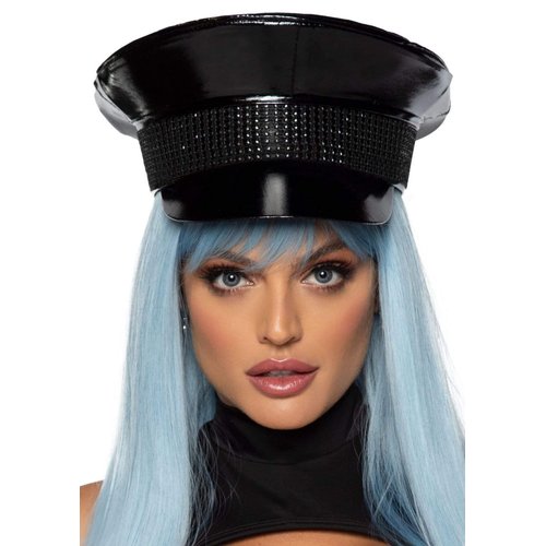 Rhinestone Trimmed Military Hat - 2772      00122