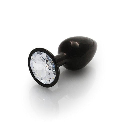 ROUND GEM BUTT PLUG SMALL GUNMETAL DIAMOND - SHTOU808GUN