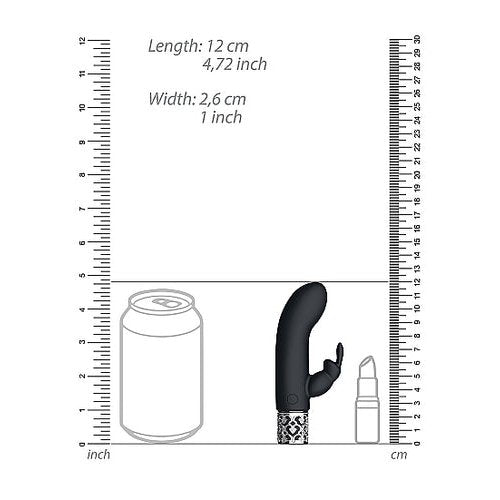 ROYAL GEMS DAZZLING BLACK RECHARGEABLE SILICONE BULLET - SHTROY012BLK
