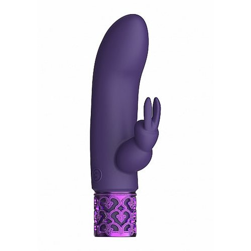 ROYAL GEMS DAZZLING PURPLE RECHARGEABLE SILICONE BULLET - SHTROY012PUR
