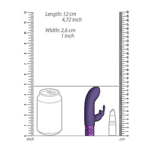 ROYAL GEMS DAZZLING PURPLE RECHARGEABLE SILICONE BULLET - SHTROY012PUR