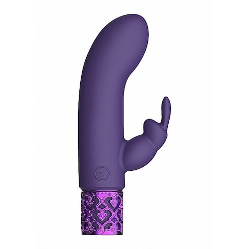 ROYAL GEMS DAZZLING PURPLE RECHARGEABLE SILICONE BULLET - SHTROY012PUR