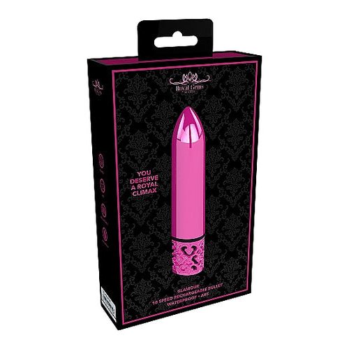 ROYAL GEMS GLAMOUR PINK ABS BULLET RECHARGEABLE - SHTROY005PNK