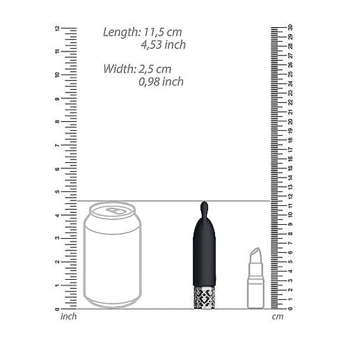 ROYAL GEMS TWINKLE SILICONE BULLET RECHARGEABLE BLACK - SHTROY009BLK