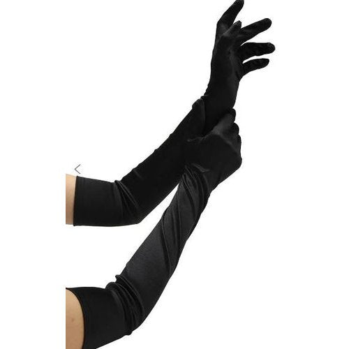 SATIN OPERA GLOVE BLACK - XGBLW6510B