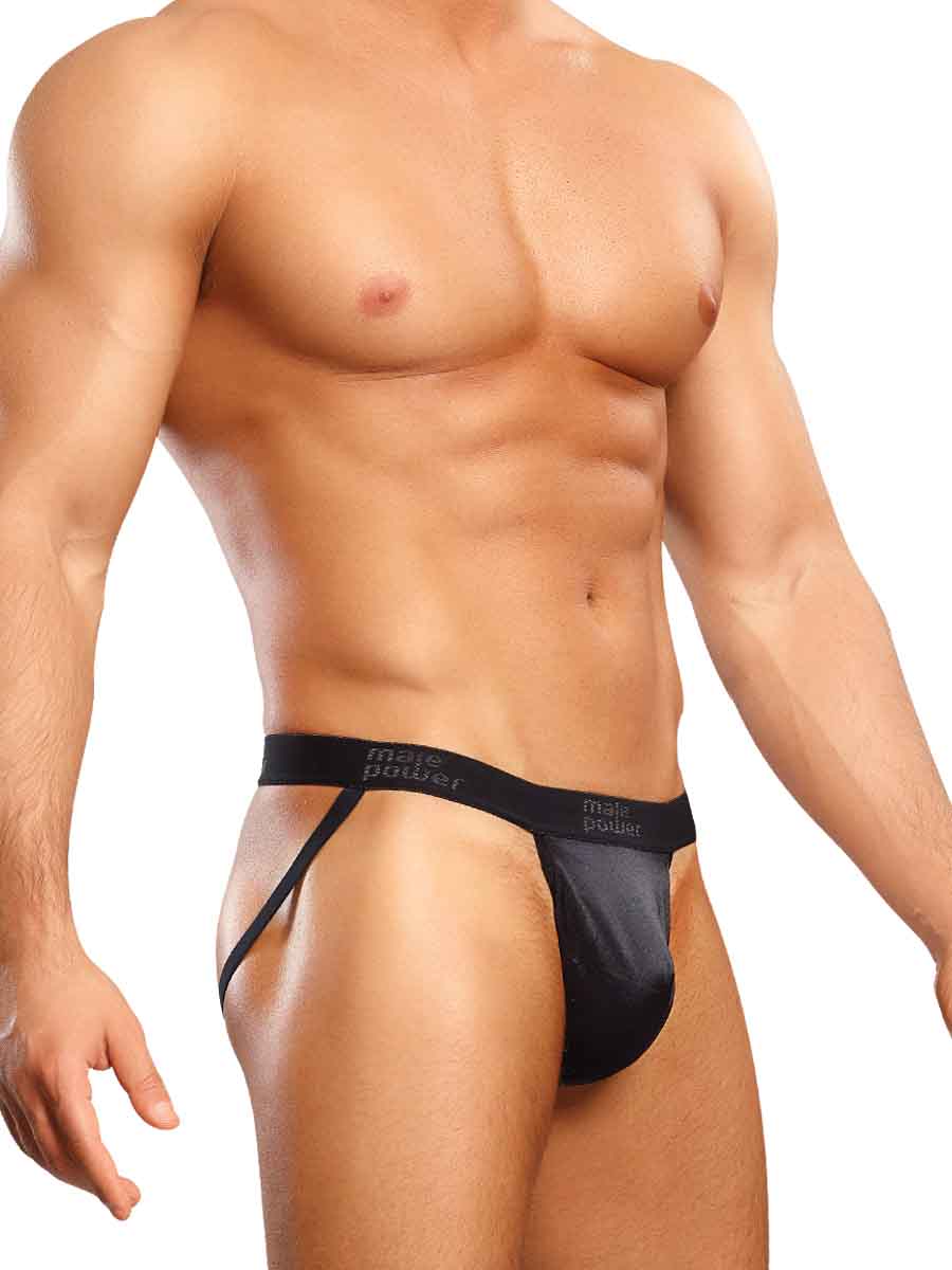 JOCK SATIN LYCRA BLACK SMALL/ MEDIUM - MP390076BKSM