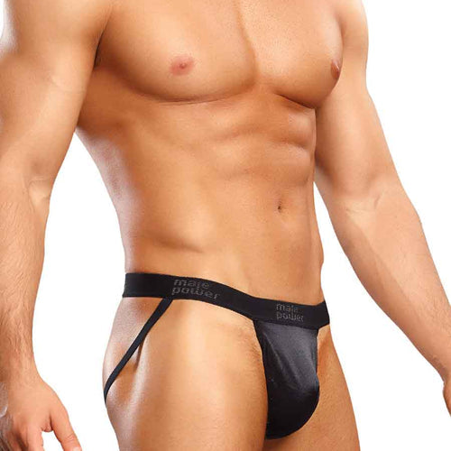 JOCK SATIN LYCRA BLACK SMALL/ MEDIUM - MP390076BKSM