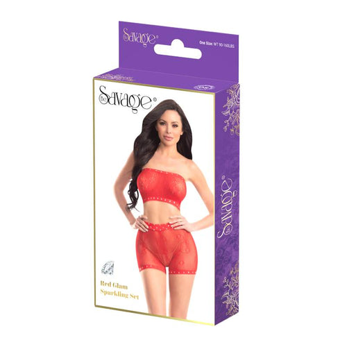 RED GLAM SPARKLING SET RED - SAVSB217