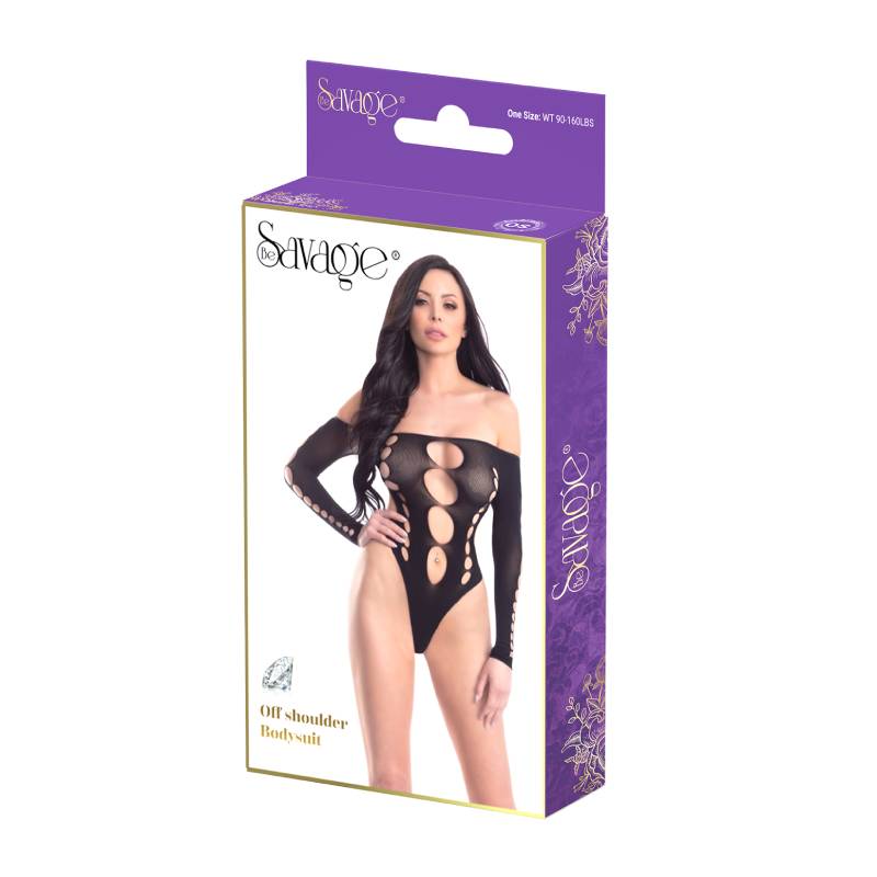 OFF SHOULDER BODYSUIT BLACK - SAVSB218