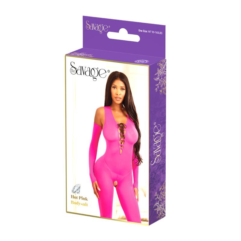 HOT PINK BODYSUIT PINK - SAVSB223