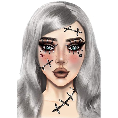 Scarecrow Stitch Rhinestone Stick-On Jewels - EYE035    00122