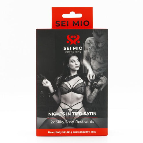 SEI MIO NIGHTS IN TIED SATIN 2X SILK SASH RESTRAINTS - CRESM009