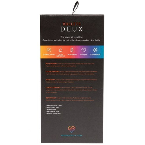 Sensuelle Double Ended Deux Bullet-Black