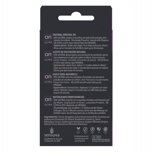 Sensuva ON Ultra Arousal Oil 5ml Bottle Medium Box